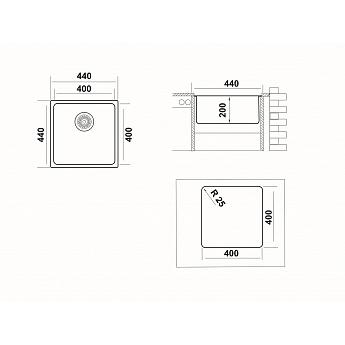 картинка Кухонная мойка Ukinox ЛОФТ LOB400.400 -GT10P 